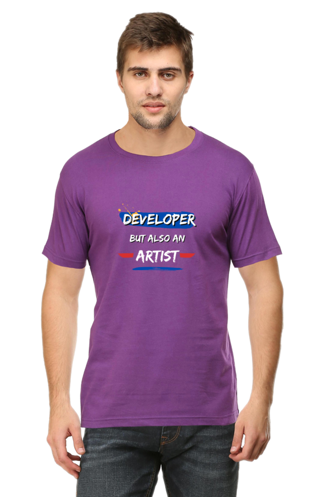 Developer But Also a Artist Tee - Round Neck Half Sleeve (Male)